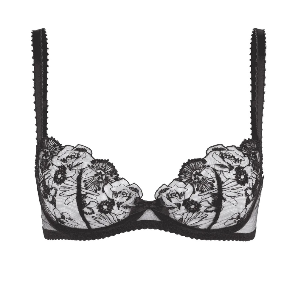 Agent Provocateur Black Jayce Embroidered Bra